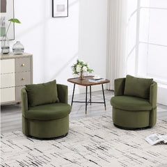 Upholstered Bucket-shaped Dining Chair With Ottoman