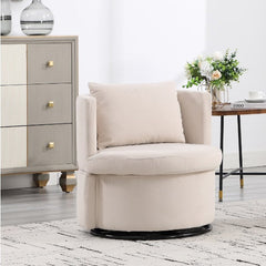 Upholstered Bucket-shaped Dining Chair With Ottoman